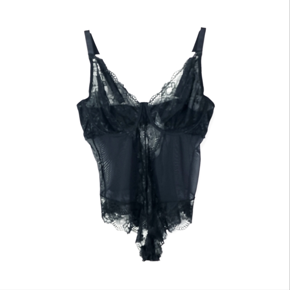 Fox & Royal Black Lace Body Suit New Without Tag Size L/20 - Picture 2 of 10